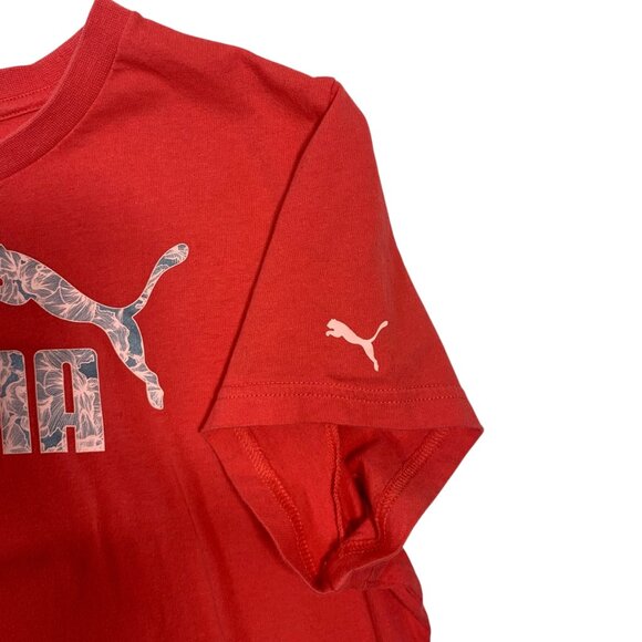 puma logo short sleeve red t-shirt woman size large - Picture 11 of 15